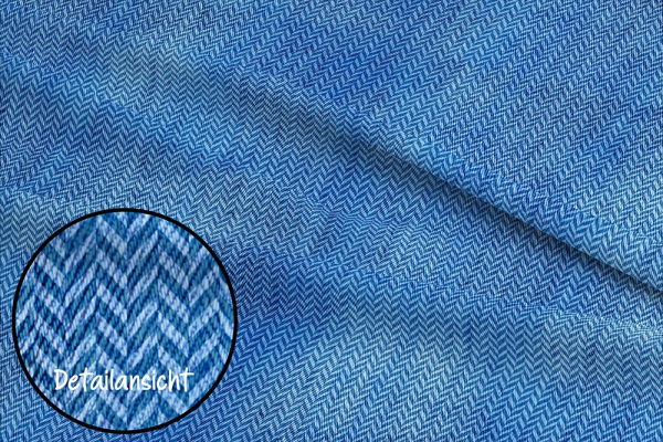 2206-12 - 0,6 Meter Fischgrät #blue medium - Bio French Terry